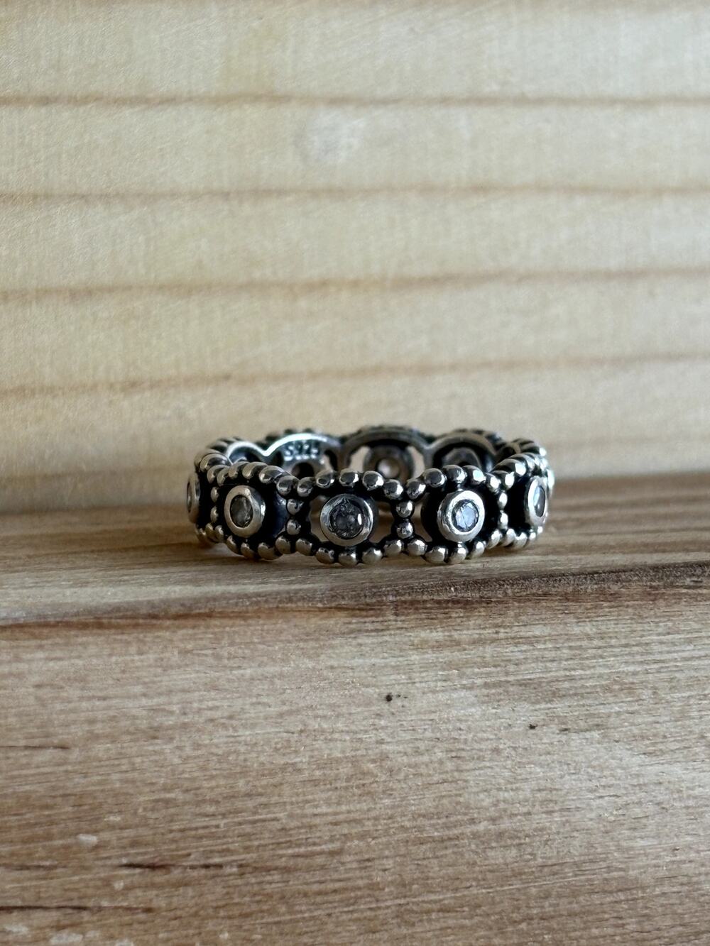 Pandora Her Majesty 925 Sterling Silver Cubic Zirconia Eternity Ring Size 6 (52)